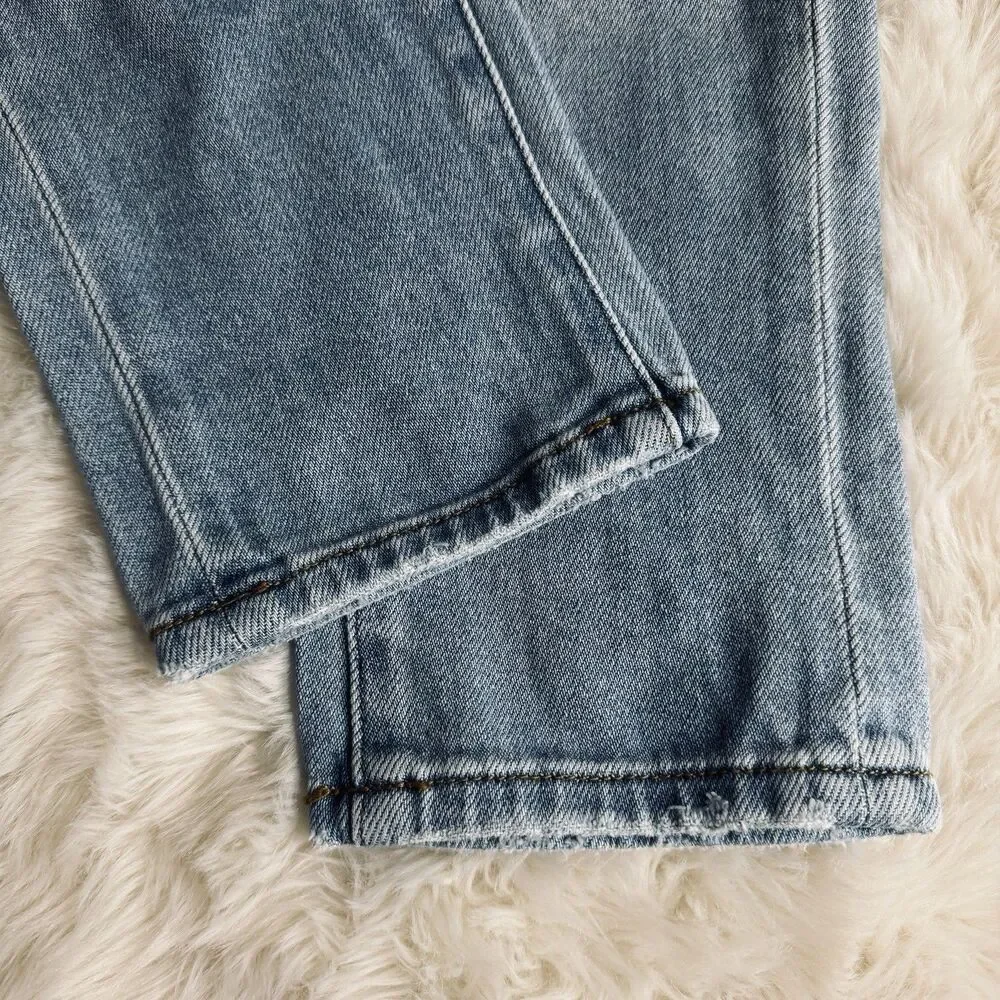 KanCan High Rise Jeans 5/26 (27x29) Blue Distressed Holes Tapered Denim Juniors